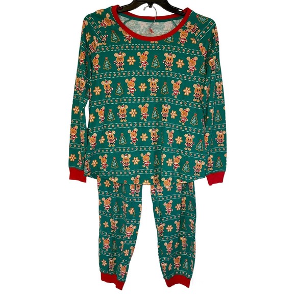 CHRISTMAS Disney Parks woman's size medium M Minnie Mickey xmas morning pajamas - Picture 1 of 10